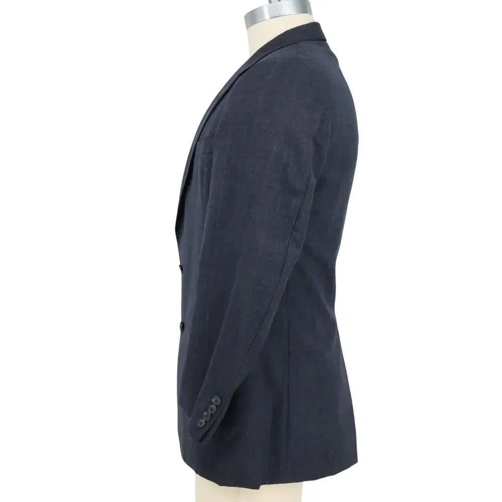 Hart Schaffner Marx Sport Coat Mens 40R Gray Micro Check Plaid Jacket Vintage